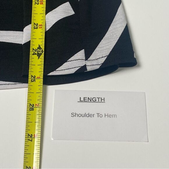 Vintage Joseph Ribkoff Black White Striped Faux Wrap VNeck Blouse Womens Size 18 - Picture 13 of 15